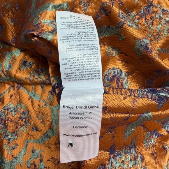 Krüger Dirndl Dress Set EU 46 U 14 3 Piece Set Oktoberfest Velvet Bodice German - Picture 8 of 14